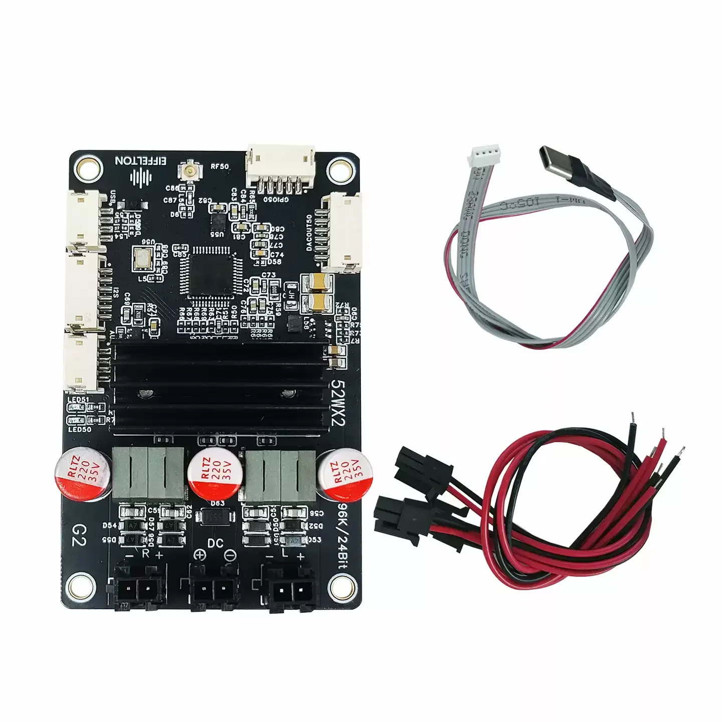 Digital Power Amplifier Bluetooth 5.4 High Fidelity Zero Noise Bluetooth USB Sound Card Small Size High Power Software Tuning