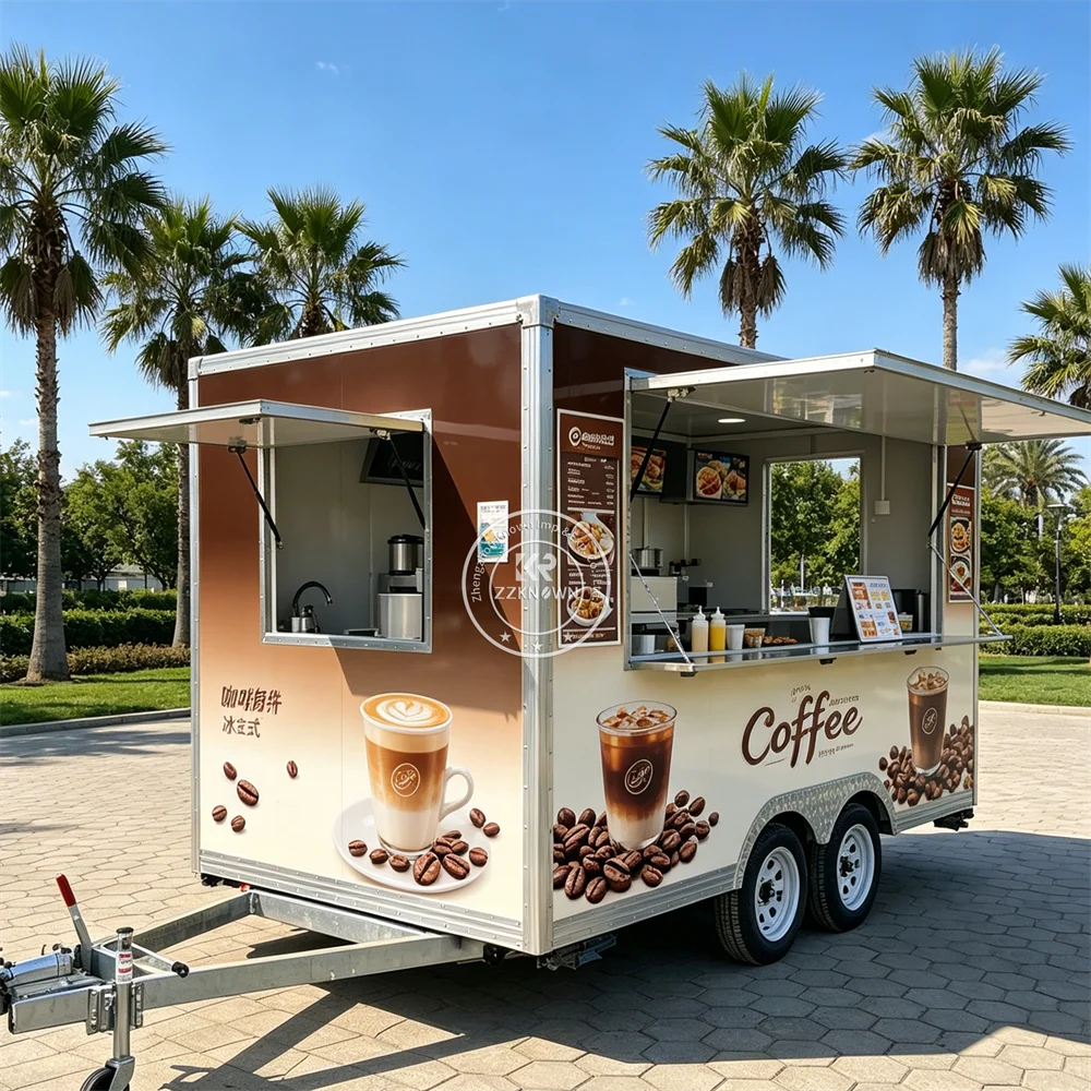 

Custom Mobile Concession Food Trailer Fully Equipped Mobile Coffee Pizza Fruit Hot Dog Cart Fast Food Trailer Truck For Sale