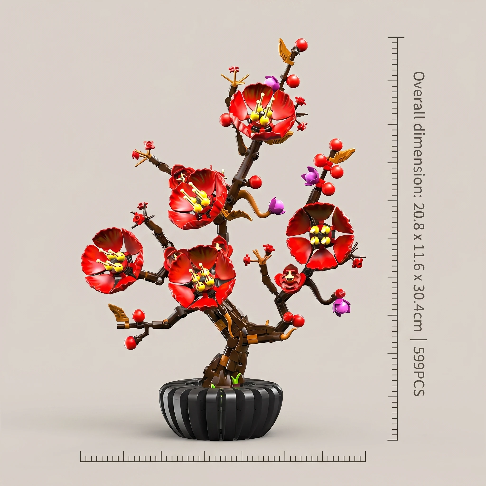 

599pcs Plum Blossom Building Blocks NO.13116 Decorative Ornaments Traditional Chinese Culture Creative DIY Artistic Home Decor