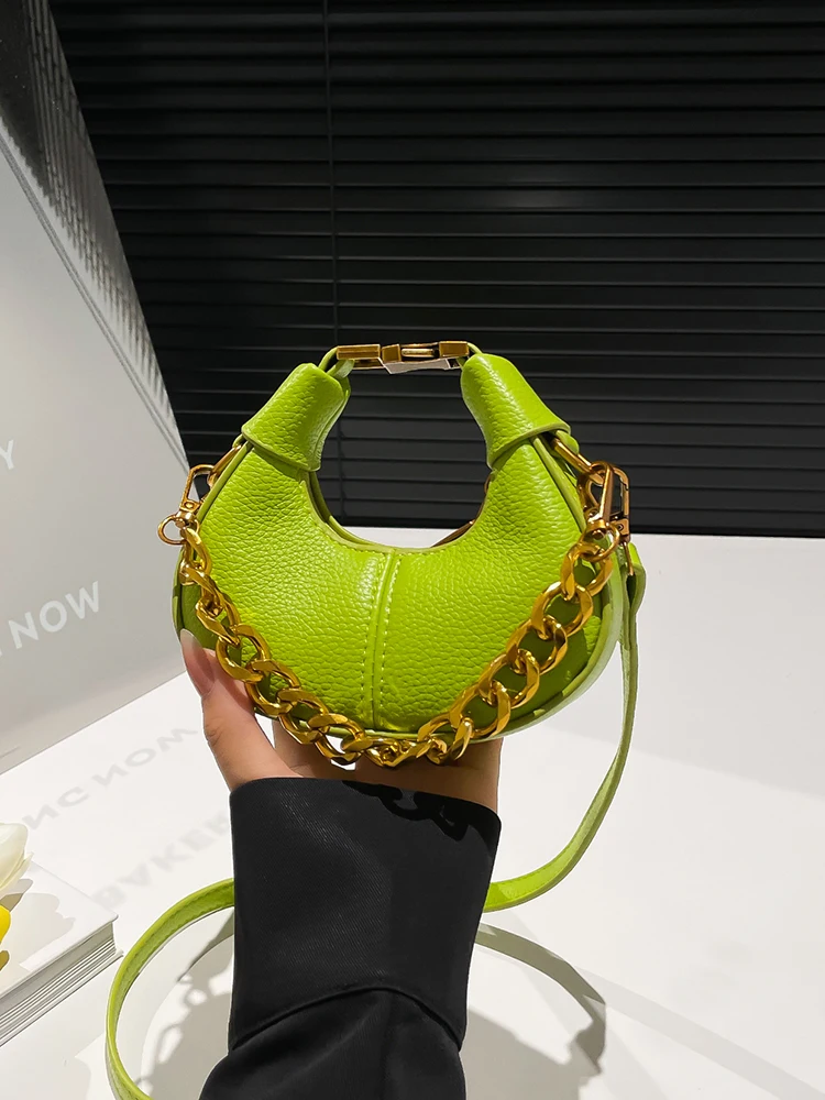 

Fashion Versatile Mini Chains Messenger Bag Women High End Texture Solid PU Leather Shoulder Bags Ladies Exquisite Lipstick Bag