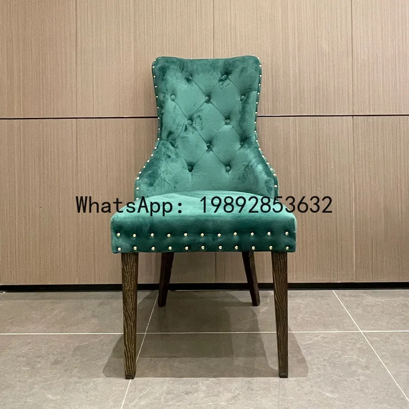 XL Hotel Restaurant Soft Cushion Dining Chair Modern Simple Fabric Leisure Stool High Back Chair