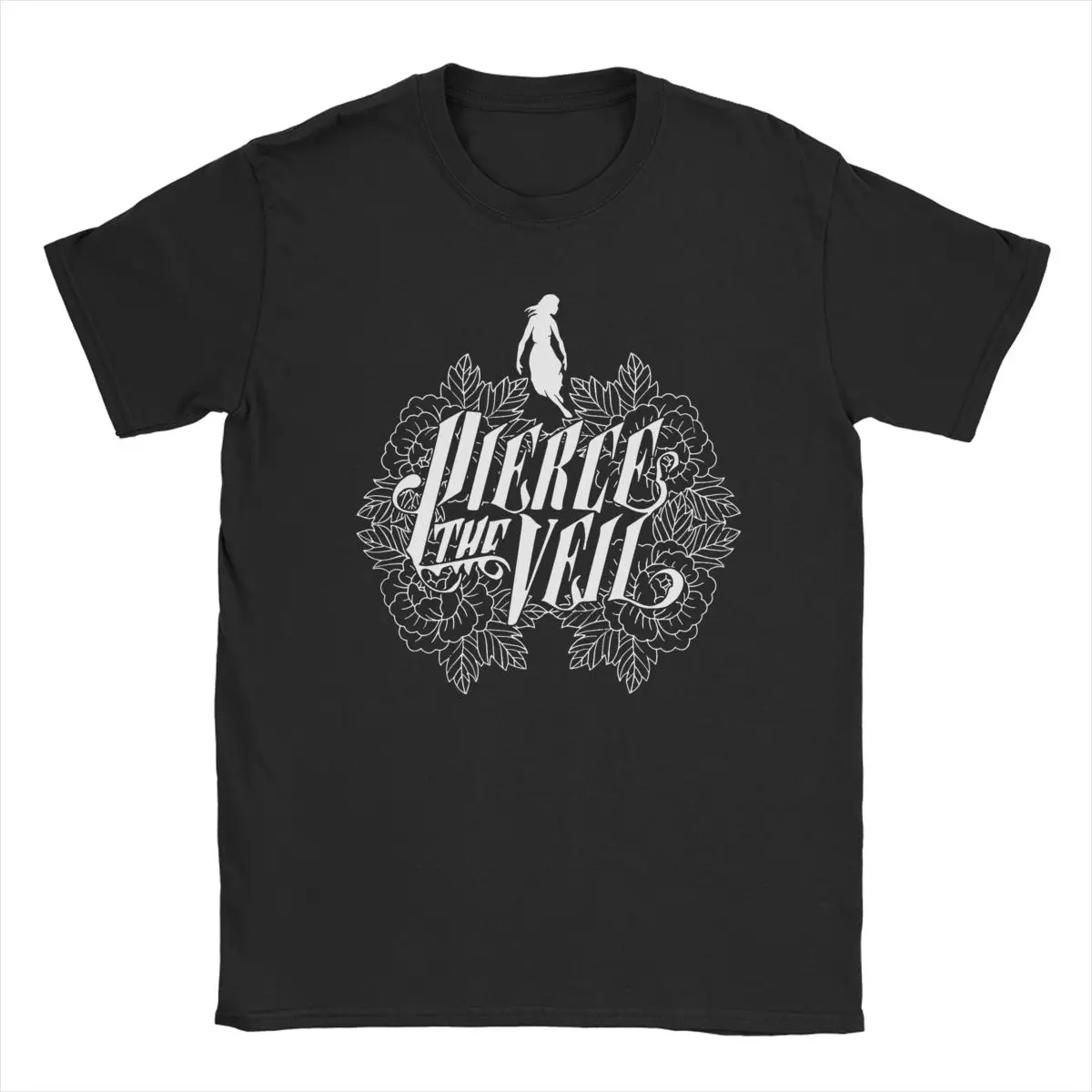 Humorous Vintage Pierce The Veil Flower T-Shirts Men O Neck Pure Cotton T Shirts Short Sleeve Tees Plus Size Clothing