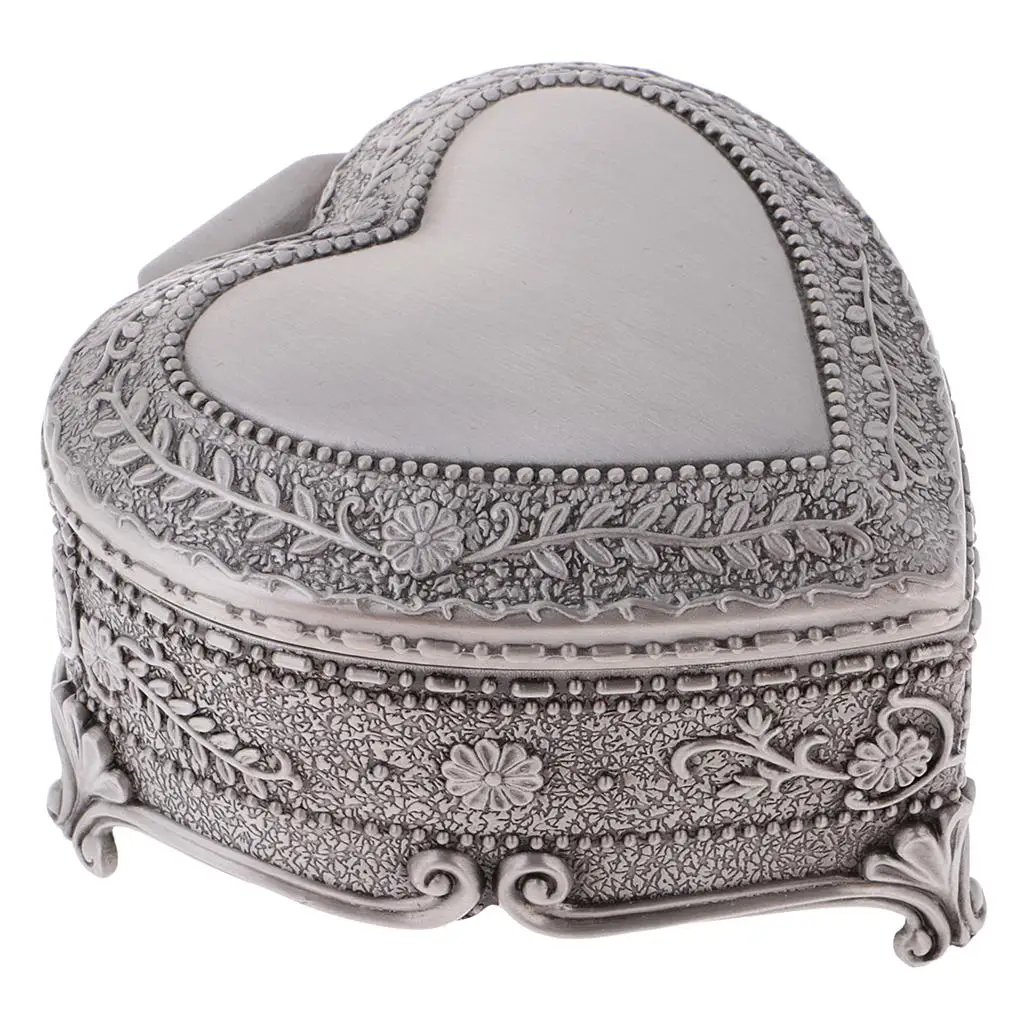 Heart Jewelry Box Container Retro Jewelry Container Trinket Case Holder Organizer  Storage European Style for Home Decor
