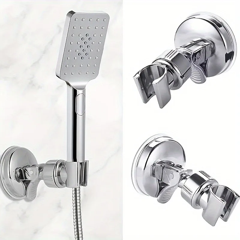 

Крепление для душевой лейки на присоске, 1 шт., для арендаторов, хромированное, 360° ° Держатель для душа без сверления с поворотным механизмом