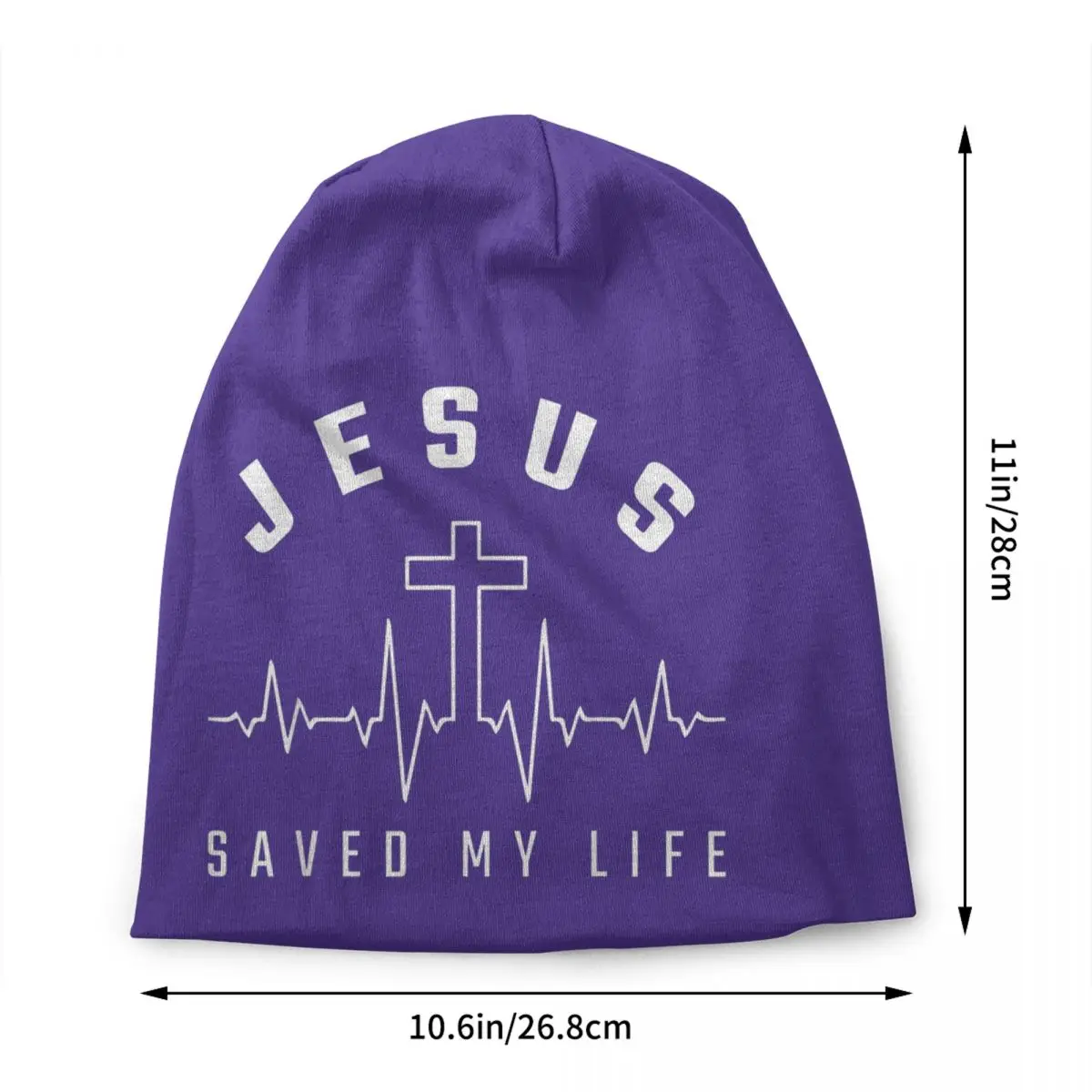 Custom Jesus Saved My Life Bonnet Hats Cool Knit Hat For Women Men Winter Warm Christian Religious Faith Skullies Beanies Caps