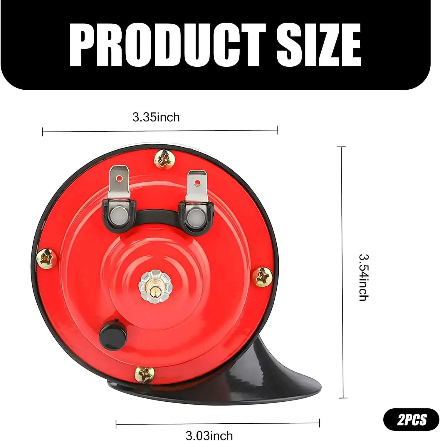 2 PCS 300DB Super Loud Train Horn, 12V Waterproof Electric Snail Double Horn, Car Replacement Kit for Motorcycle, Truck, Sedans