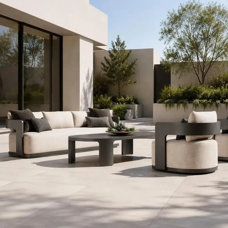for Aluminum Frame Outdoor Handmade Furniture Comfortable Garden Metal Sofa Set