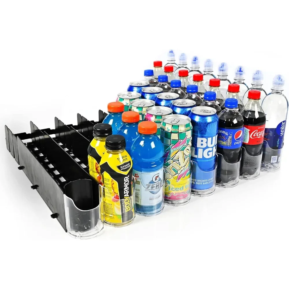 

Spring Push Drink Dispenser and Commercial Fridge Organizer for 20/25oz Beverages, Commercial and Home Fridge Storage For Soda,