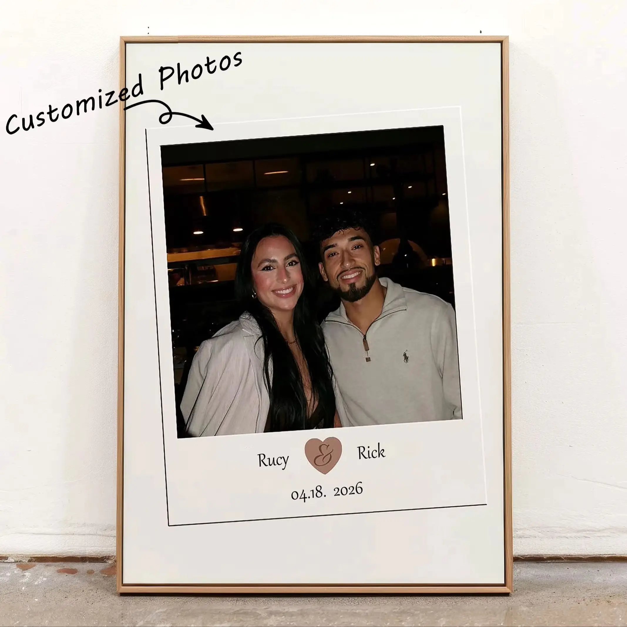 Custom Photo Canvas Print, Personalized Unframed Wall Art for Couples, Poster for Bedroom Decor & Couple‑photo Anniversary Gift