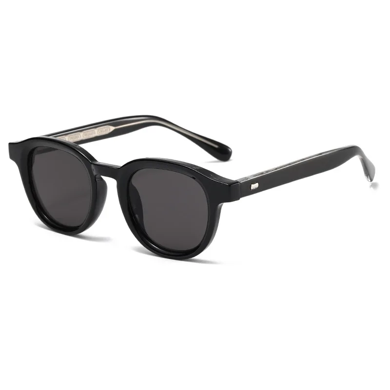 

Quality New Retro Round Sunglasses Women Fashion Rivets Decoration Shades UV400 Men Punk Leopard TR Sun Glasses