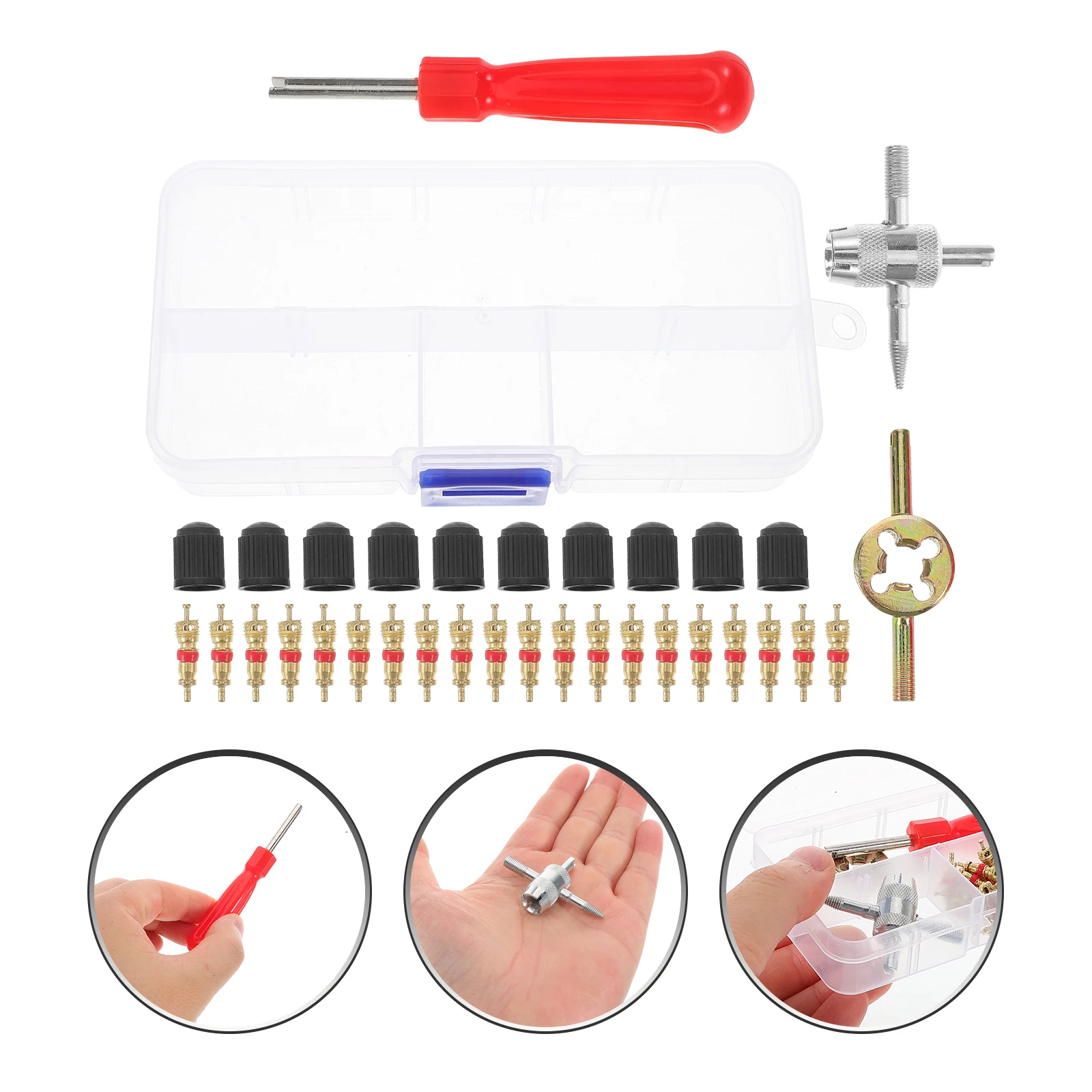 

1 Set Of Valve Core Removal Tool Kit Copper Tire Valve Stem Repair Tools Car Motorcycle Tire Core Replacement Kit Sturdy Wear
