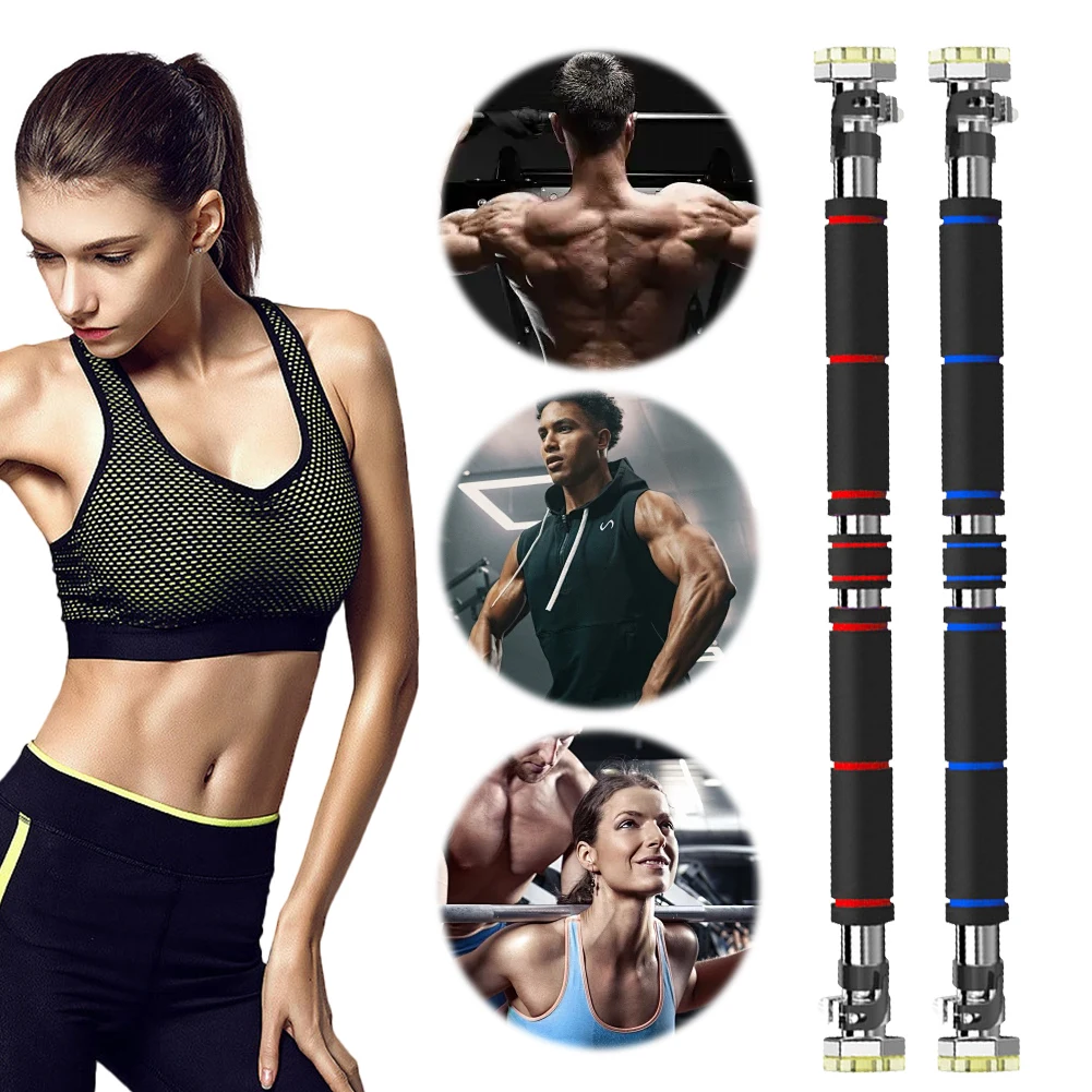 

Doorway Pull Up Bar Heavy Duty Pull Up Bar Fits 25.3-33.1in Door Frames Exercise Single Bar Adjustable Length for Home Gym