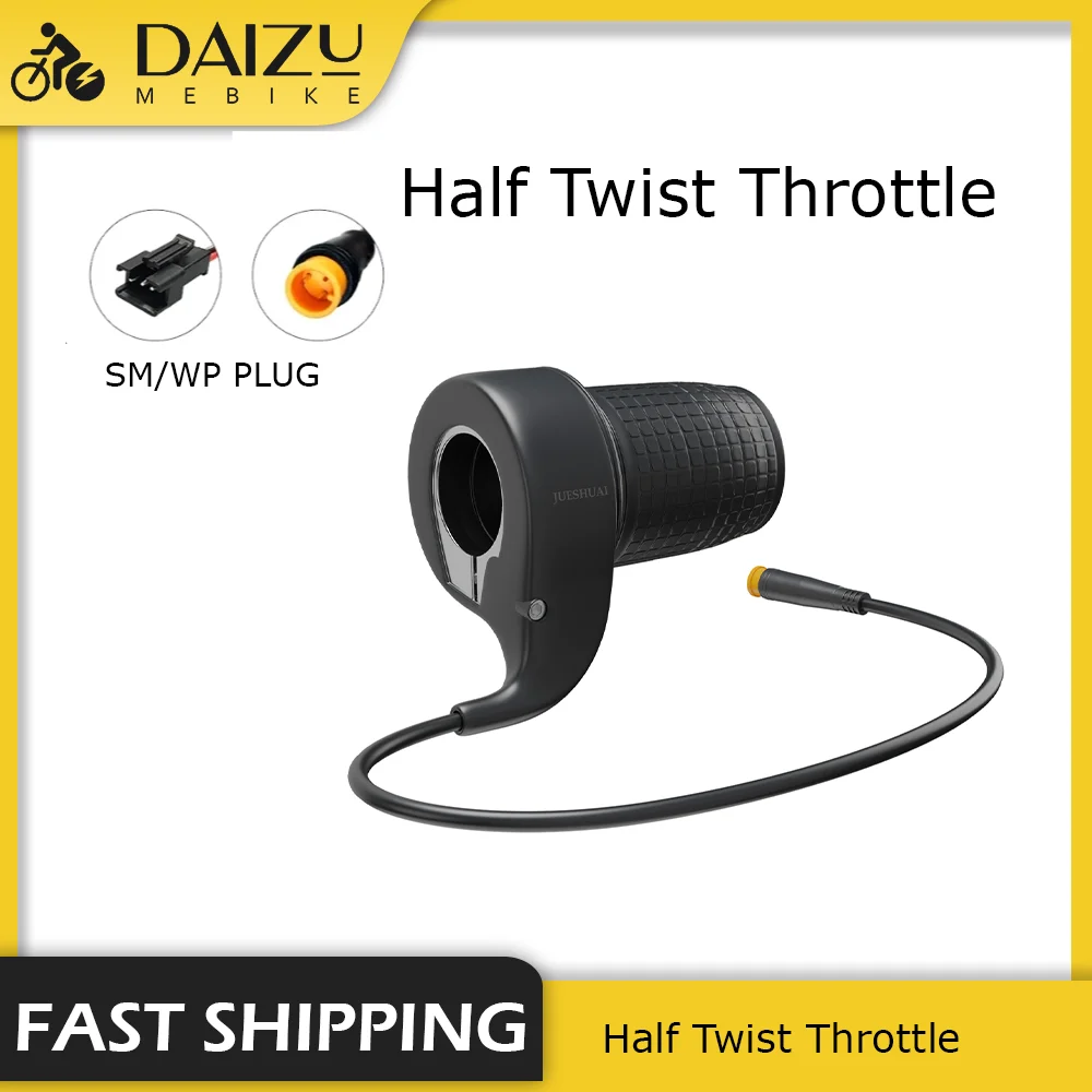 

SM/Waterproof Plug Half Twist Throttle Electric Bicycle Sensitive and Firm Speed Control Cycling Right Handle for Acceleration