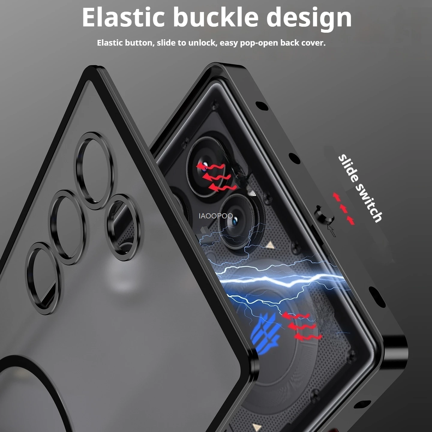 Aluminiowa metalowa ramka, matowe, przezroczyste etui na telefon do Nubia RedMagic 11 Pro Plus 11Air, magnetyczna obudowa do bezprzewodowego ładowania. — zdjęcie produktu 5