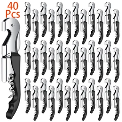 40Pcs Wine Opener Stainless Steel Double Hinge Corkscrew Waiter Beer Bottle Opener for Restaurant Waiters or Bartenders