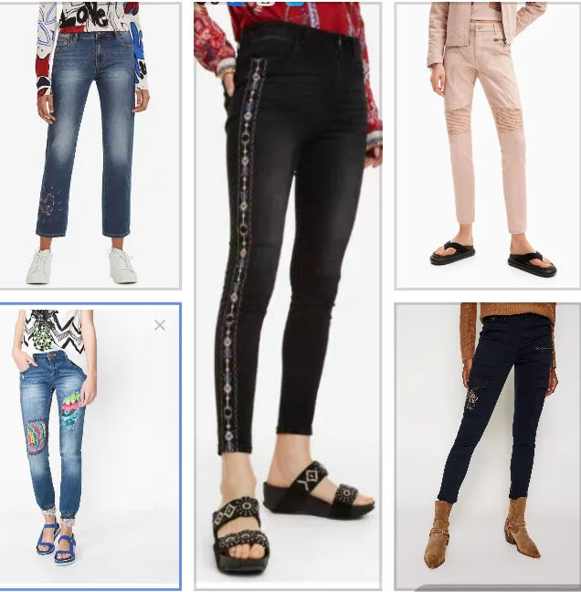 

Новые утягивающие брюки градиентного цвета с прямыми штанинами и вышивкой из Испании, оригинальный заказ для внешней торговли.