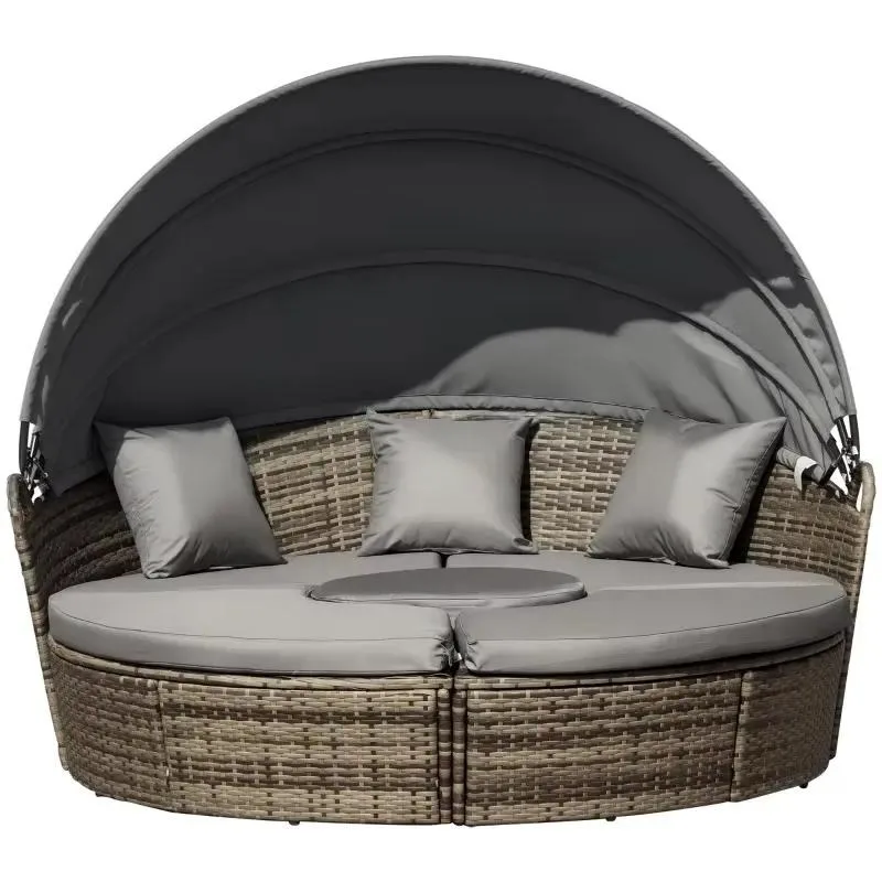 Stylish Modern Outdoor Furniture 4 Piece Convertible Chaise Lounge Set for Backyard Terrace Casual Use