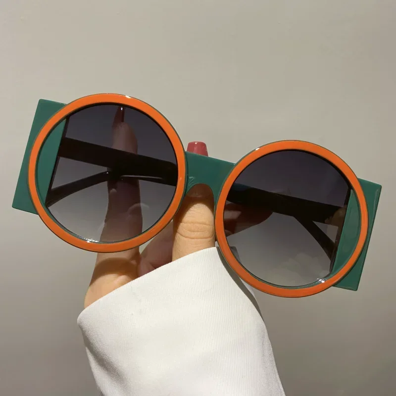 Round Double Color Beach Sunglasses Fashion Retro Trend Sunglasses Travel Street Photo Holiday Party Glasses image 3