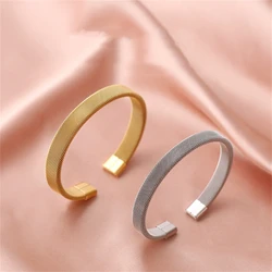 316L Stainles Steel Vintage Minimalist Woven C-Shaped Open Bracelets Ladies Fashion Trend High Jewelry Accessories Party Gifts