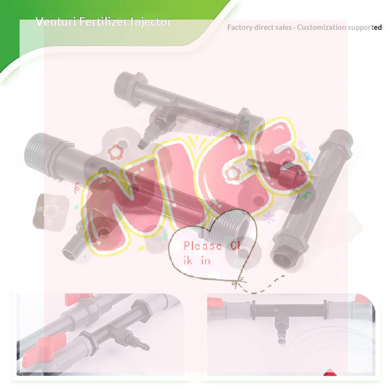【BA】Heavy Duty Black Venturi Irrigation Injector Leakproof Design Multiple Sizes For Garden Farm Yard Watering Use