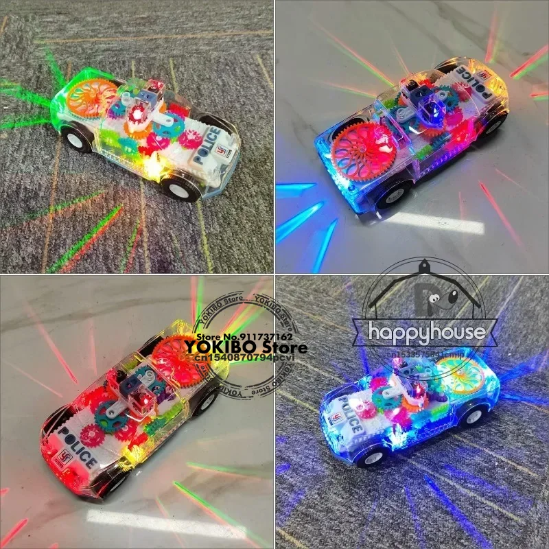 Baby toys Toddler Police Car Electric Vehicle Toy Auto Driving Transparent Gears Music Lights Cars Toys for Kids Boys