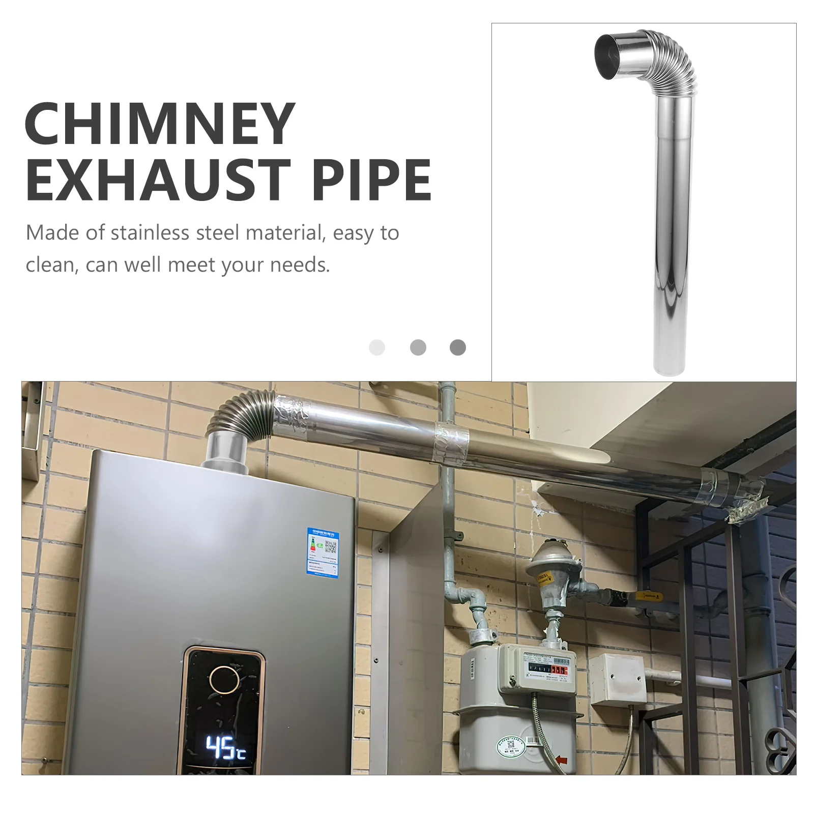 1 مجموعة مرنة مدخنة معدنية المداخن الفولاذ المقاوم للصدأ العادم لموقد المنزل التدفئة تنفيس خرطوم نظام إزالة الدخان #1