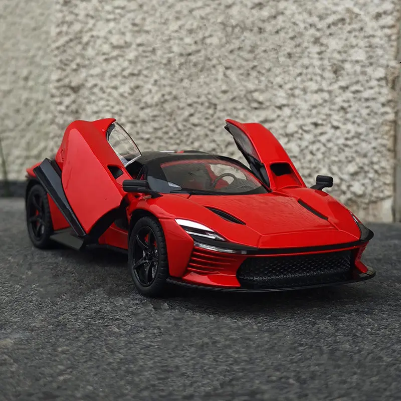 1:24 SP3 Daytona Alloy Sports Car Model Diecasts Metal Racing Super Vehicles Car Model Simulation Sound Light Childrens Toy Gift