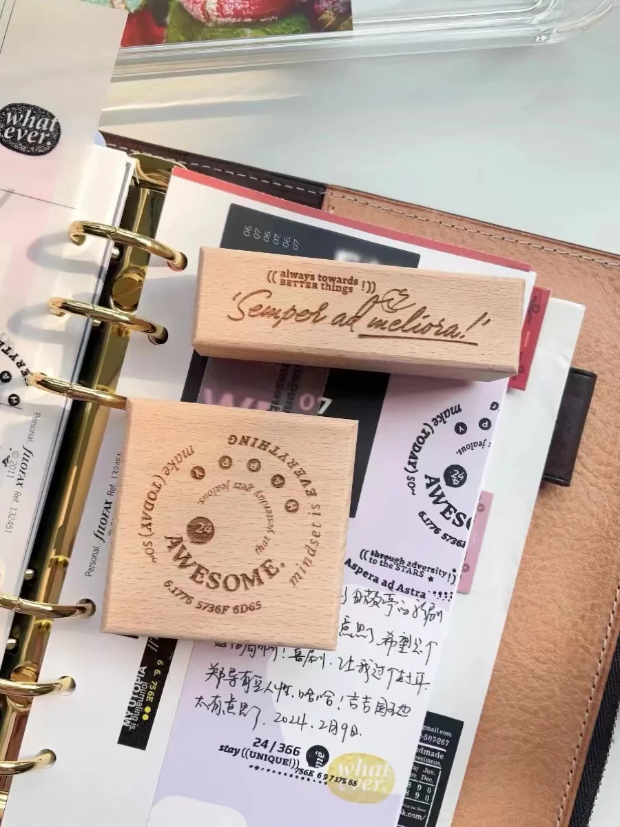 Vintage Twenty Four Wooden Rubber Stamp for DIY Scrapbooking Photo Album Card Making