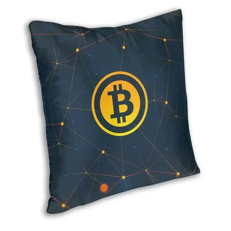 Bitcoin Cryptocurrency Square Throw Pillow Cover Decoration Print Ethereum Blockchain Btc Cryptocurrency Cushion Cover for Sofa