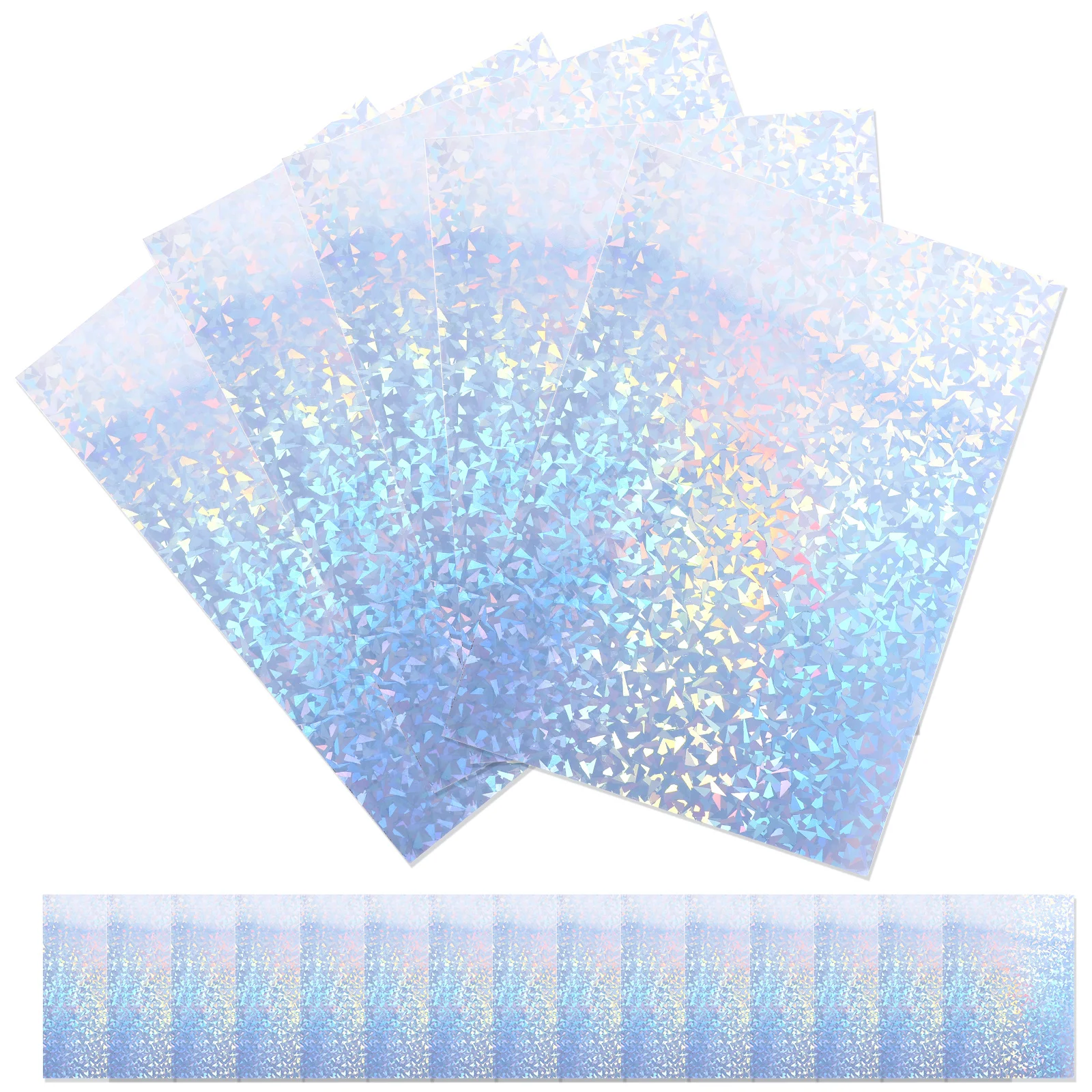 20 Sheets Holographic Printable Sticker Paper Adhesive Shiny Label For Printer Diy Craft Projects Multipurpose Glitter Surface