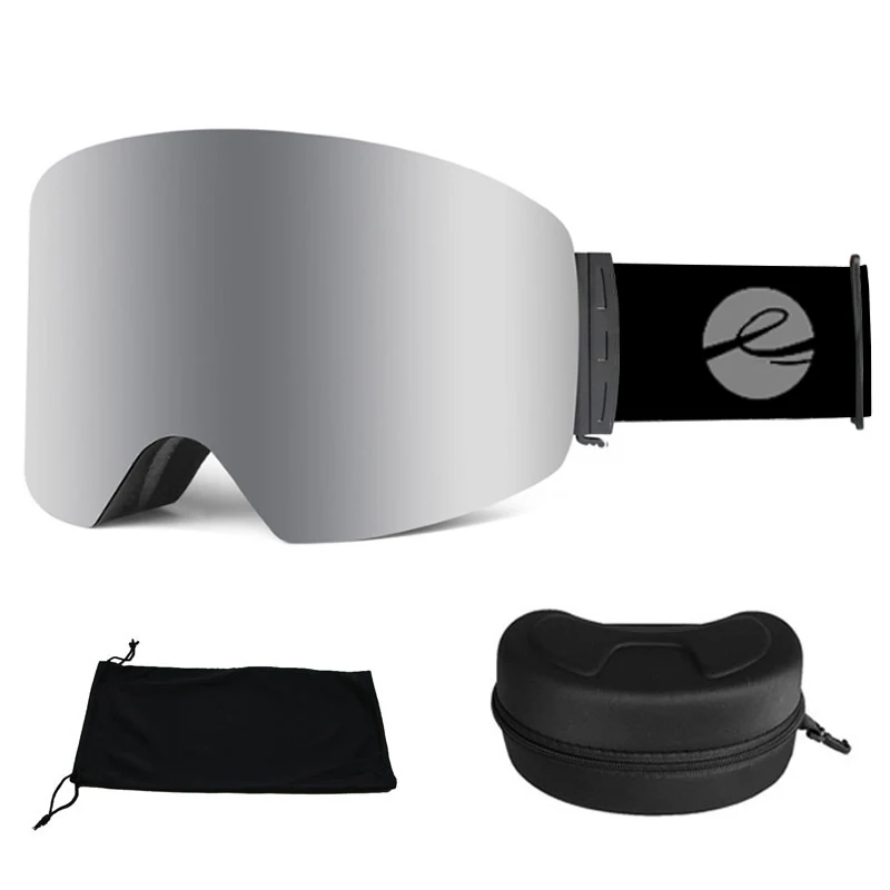 LOCLE-Gafas de esquí para hombres y mujeres, máscara de esquí, gafas de esquí cilíndricas OTG, protección UV400 sobre las gafas, capas dobles,