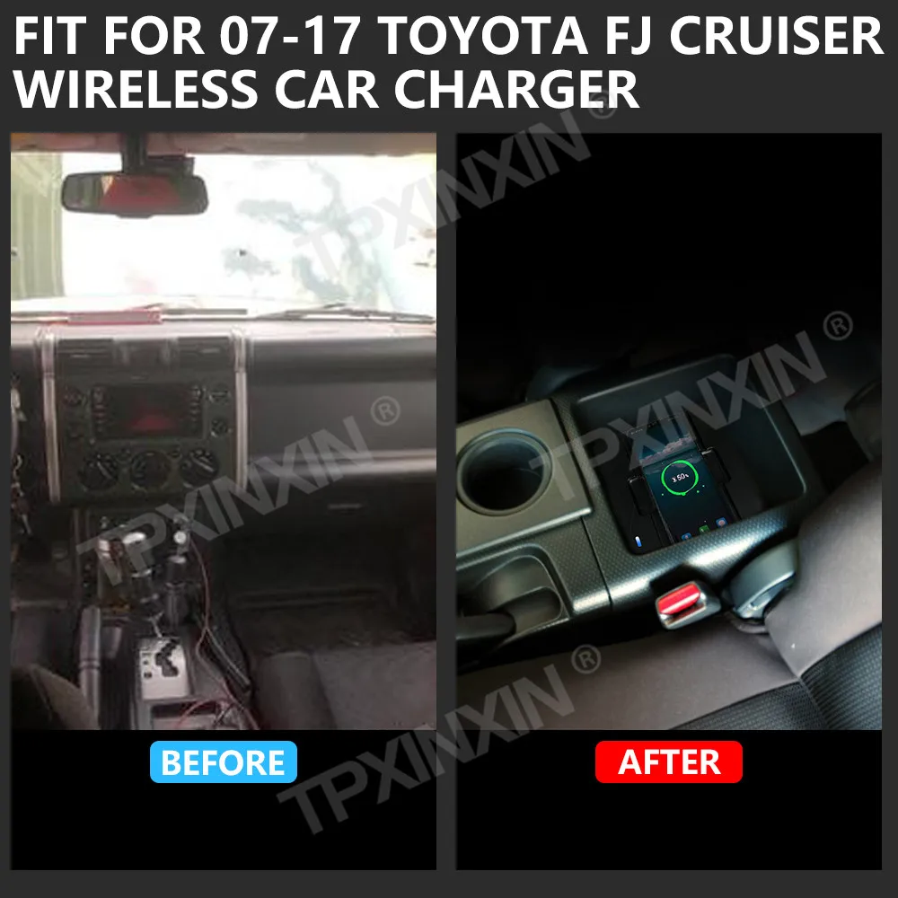 For Toyota Cruiser 2007-2017 Quick QI Car Wireless Charger Fast Charging Intelligent Infrared Mobile Phone Dashboard