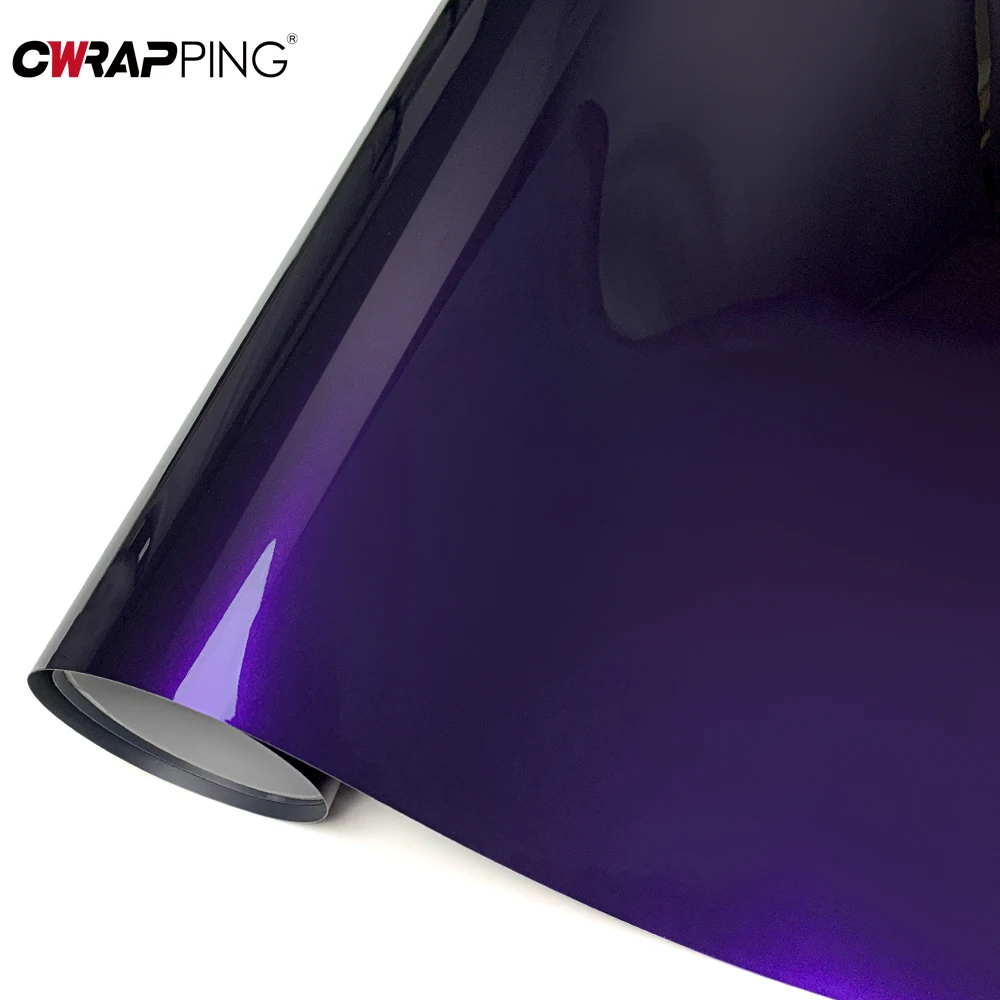 

Car Decals Automotive Vinyl PET High Glossy Midnight Purple Car Wrapping Film Waterproof Motorcycle Sticker Wrap Car Accessories