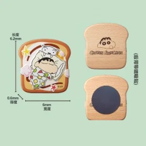 ملصقات ثلاجة توست خشبية أصلية من شين تشان، لعبة تلوين لطيفة، هدايا عيد ميلاد للأطفال