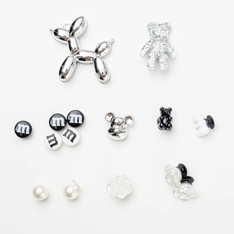 Shoe Charms DIY Cute Transparent Bear Detachable Decoration Buckle for Hole Shoe Charm Accessories Kids Girls Gift