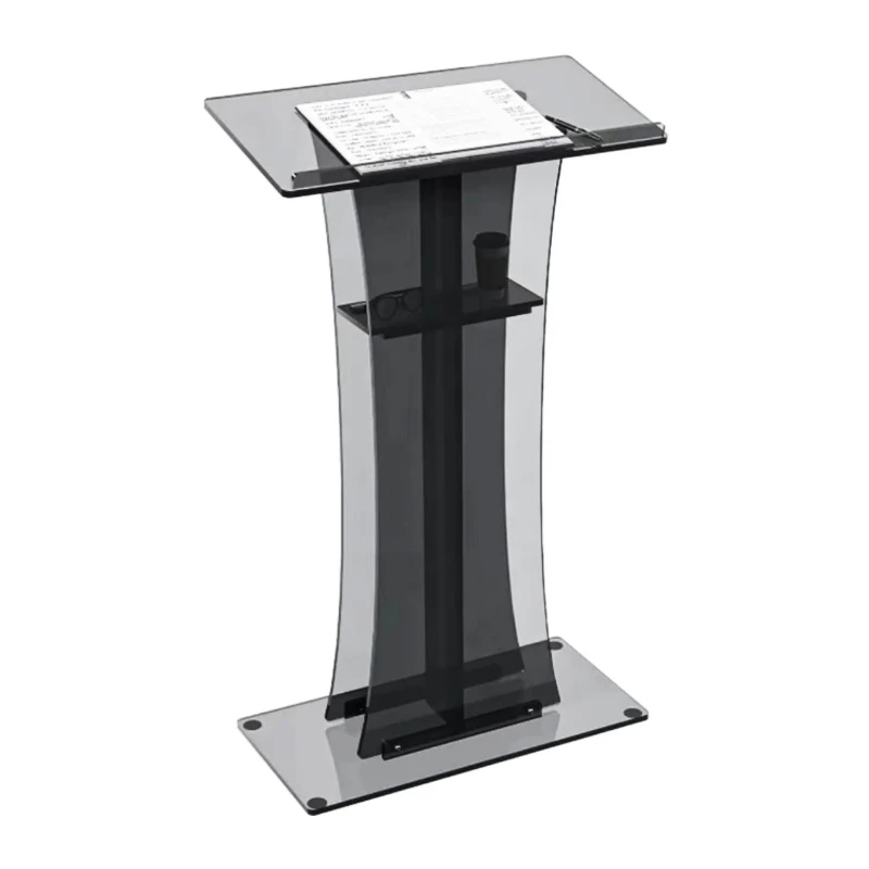 

Cross-border transparent black plexiglass information desk school church liturgy desk wedding portable acrylic podium