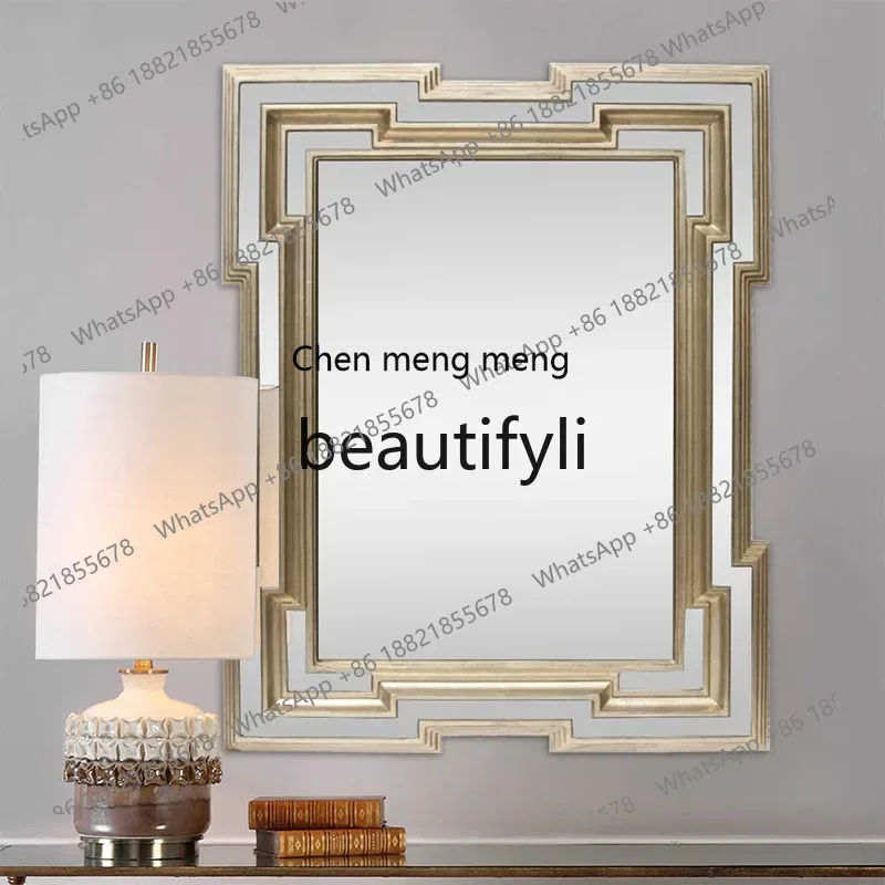 cn8350 ss European decorative washstand wall-mounted cosmetic mirror square bathroom-mounted decorative mirror