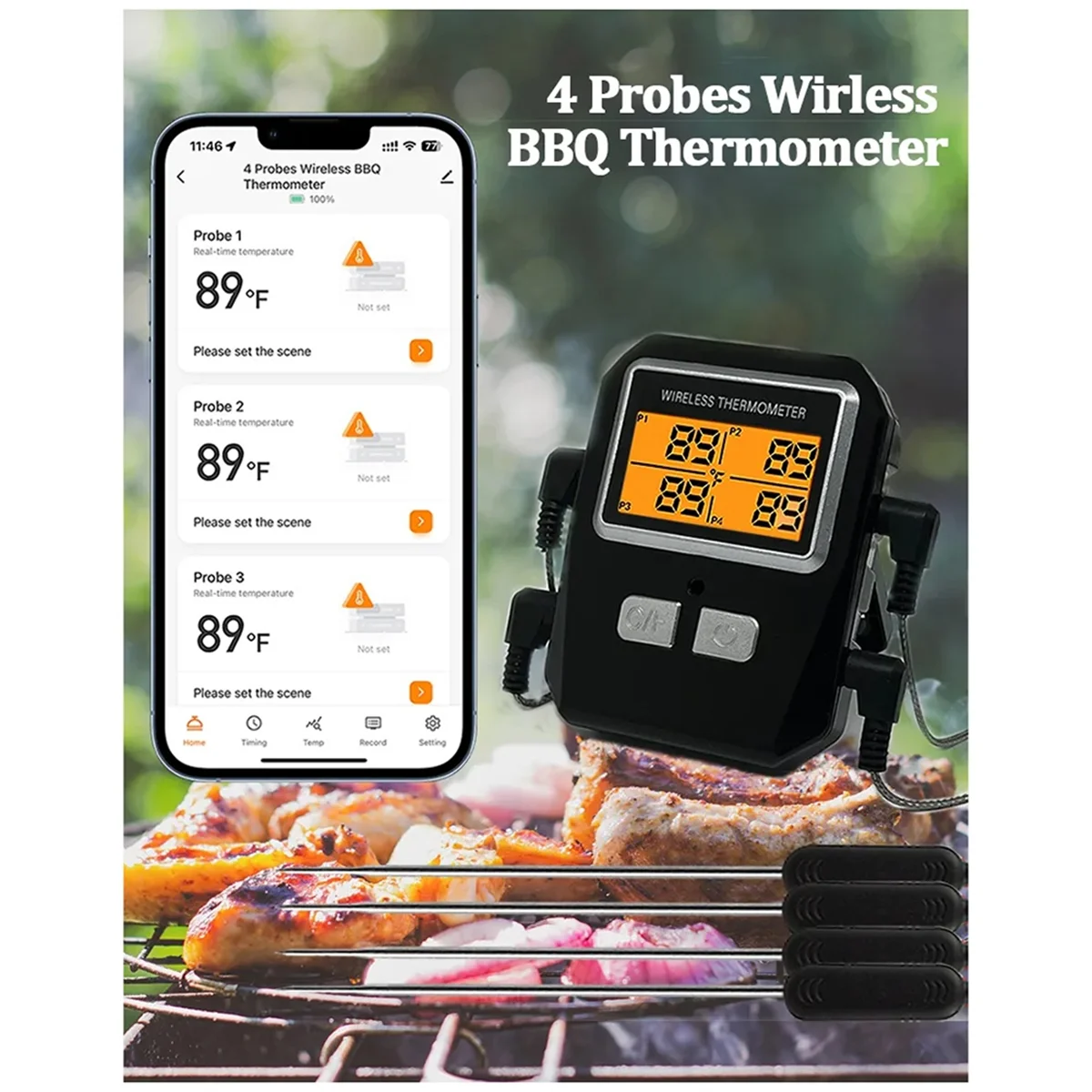 Tuya 100M Drahtlose Fleisch Lebensmittel Thermometer Küche Kochen Werkzeug Ofen Grill BBQ Bluetooth Temperatur