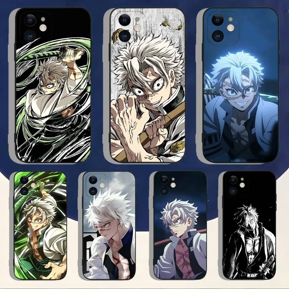 

Shinazugawa Sanemi Phone Case For iPhone 16,15,14,13,12,11,Pro,Max,Plus,X,XS,XR,SE,8,7,Mini,Soft Silicone Black Case