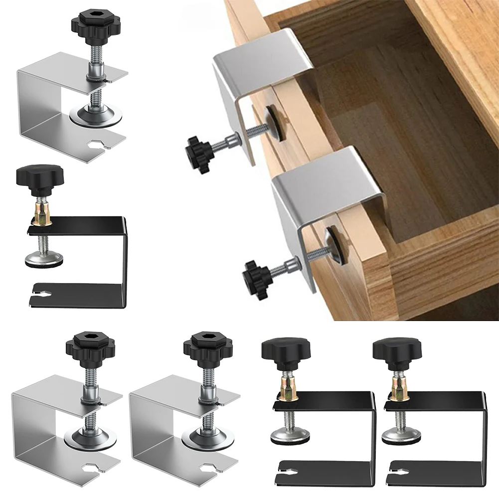 

1/2 PCS Woodworking Jig Cabinet Tool Stainless Steel Drawer Panel Clips Drawer Fixing Clips Home Furniture Installation Tools
