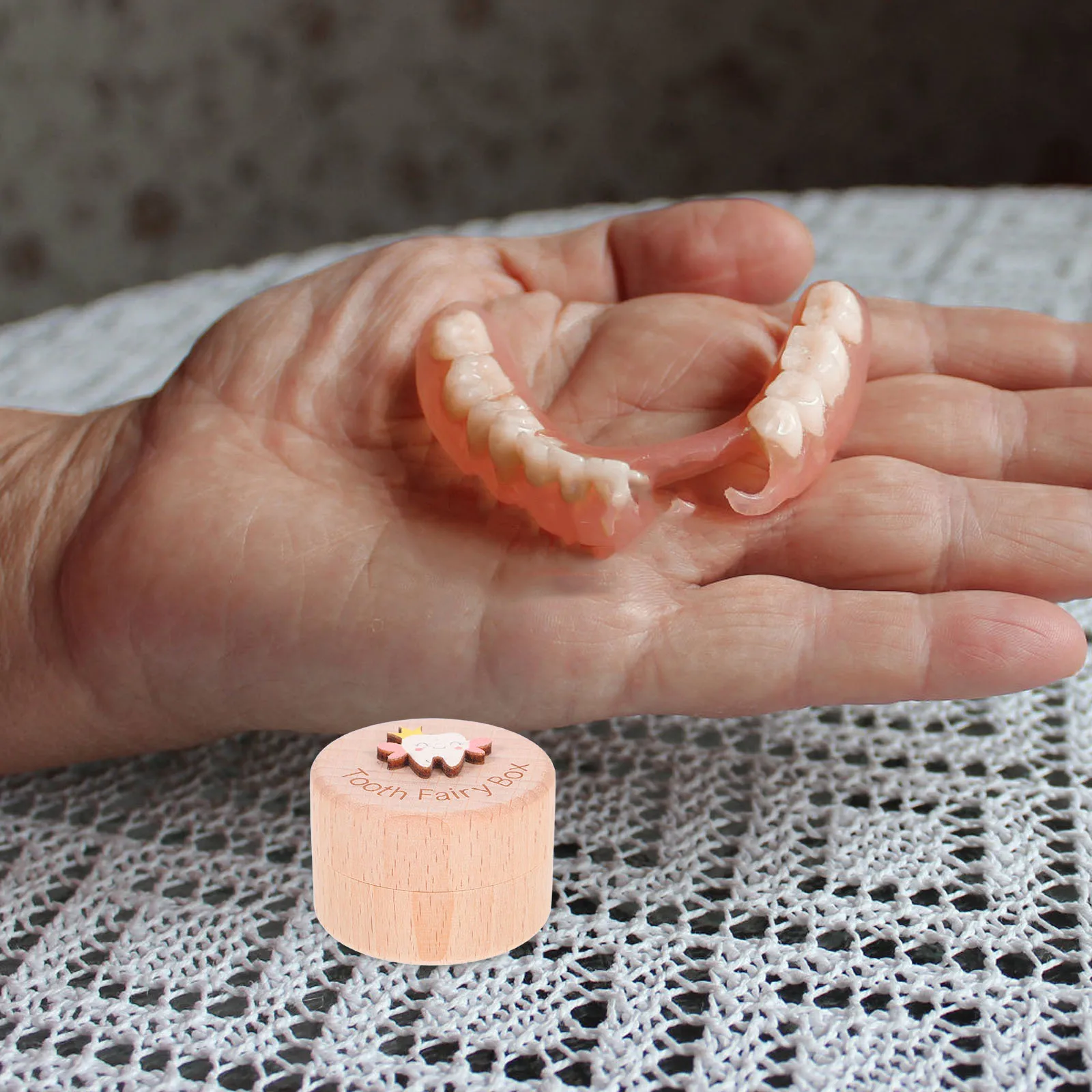 صندوق أسنان الطفل، حامل تخزين أسنان الأطفال الخشبي، منظم تذكار لأسنان الطفل المفقودة وذاكرة الشعر - لمسة نهائية من الخشب الطبيعي #3