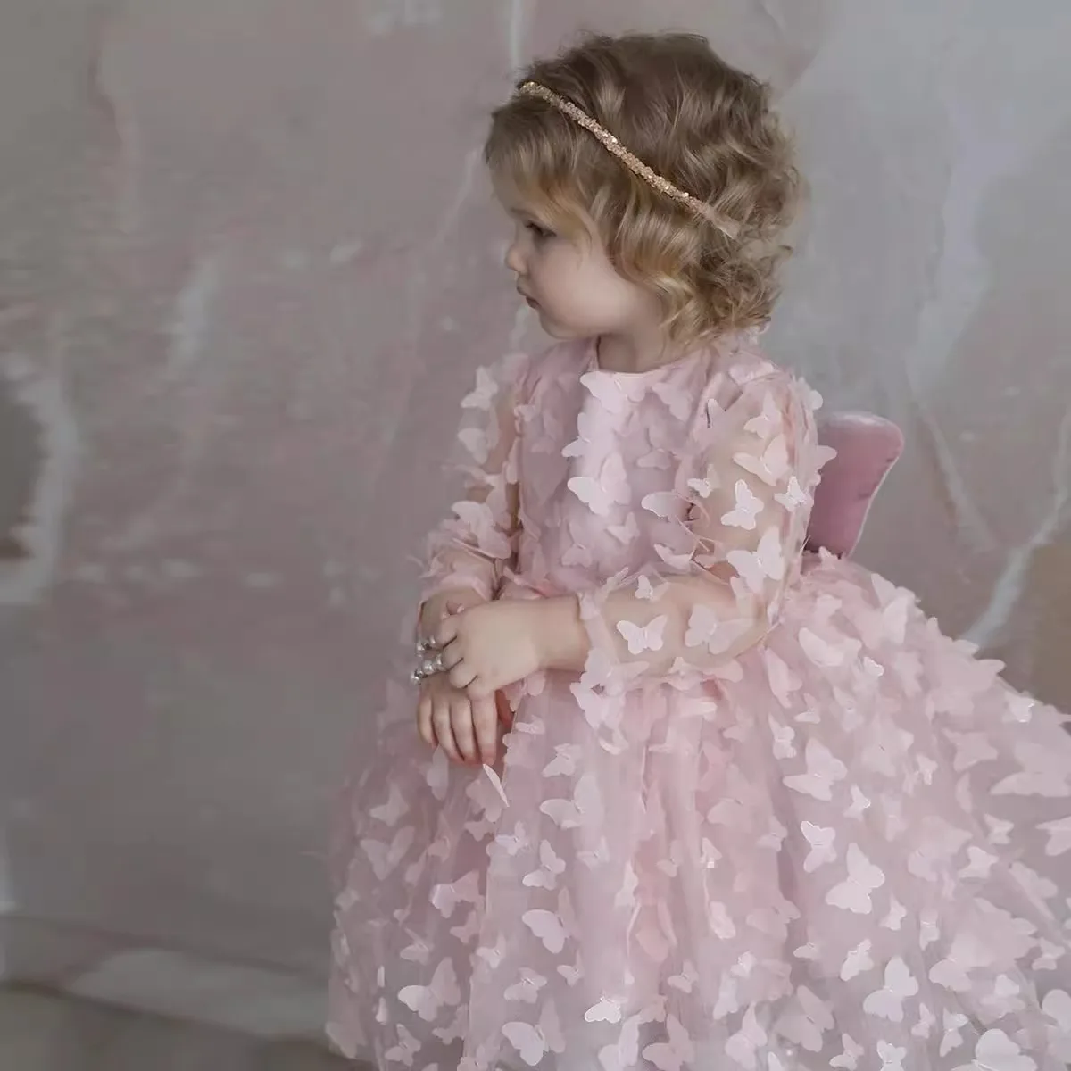 Robe de soirée simple et élégante pour jeunes filles, robes de Rhpour événements spéciaux, vêtements formels pour bébés filles