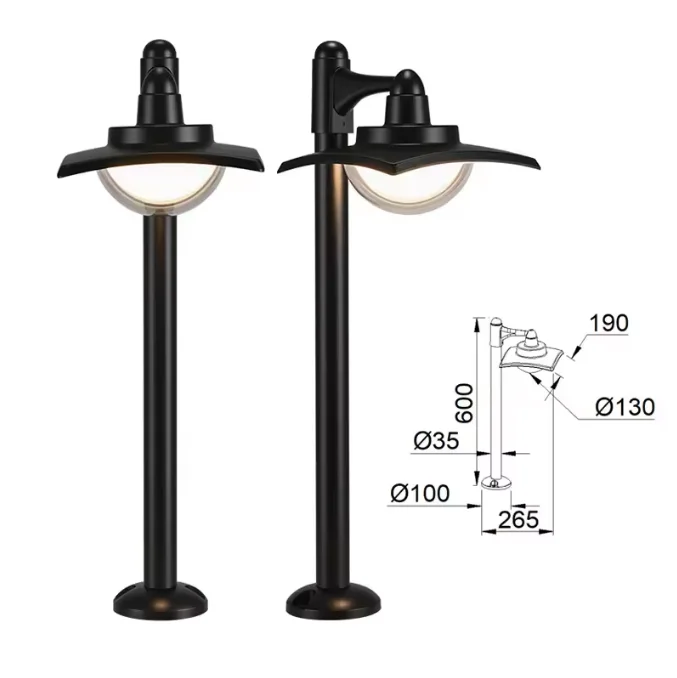 Lawn Lights Outdoor Waterproof Aluminum Sand Black Grass-Field Courtyard Villa Garden Community Park Ground Pathway Landscape