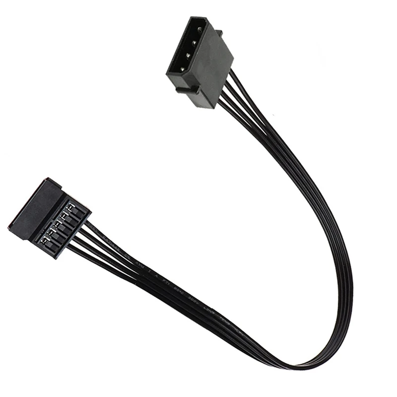 Molex IDE 4 Pin Male To 15 Pin Female SATA Power Converter Adapter Cable Hard Drive HDD SSD Power Extension Cable,2 Pack