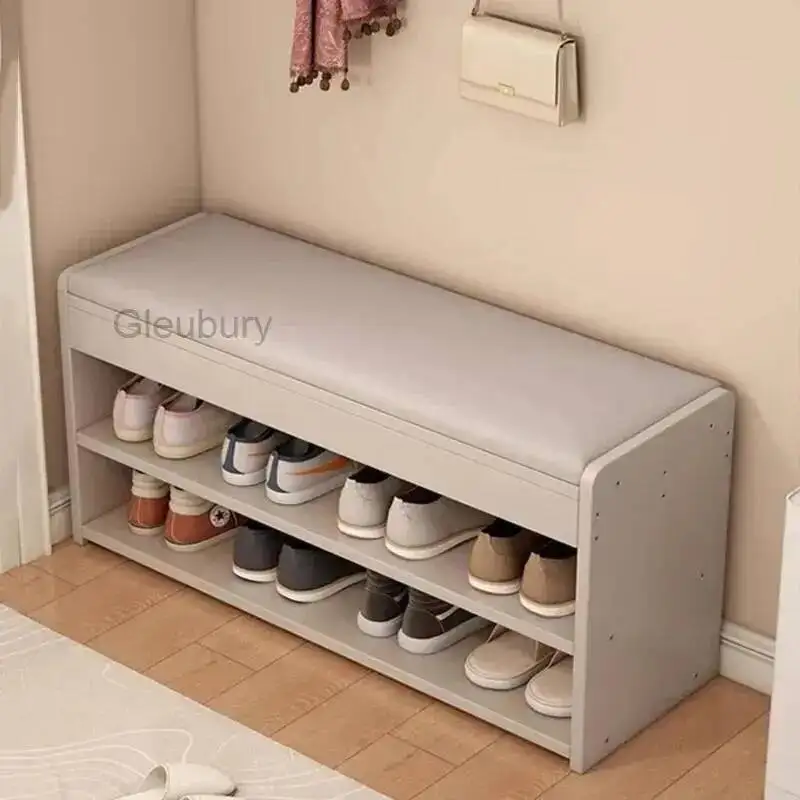 Cabinet Organizer Italian Designer Minimalist Shoe Modern Organizer Shoe Shelf Wooden Bench Stackable Sapateira Home Furniture