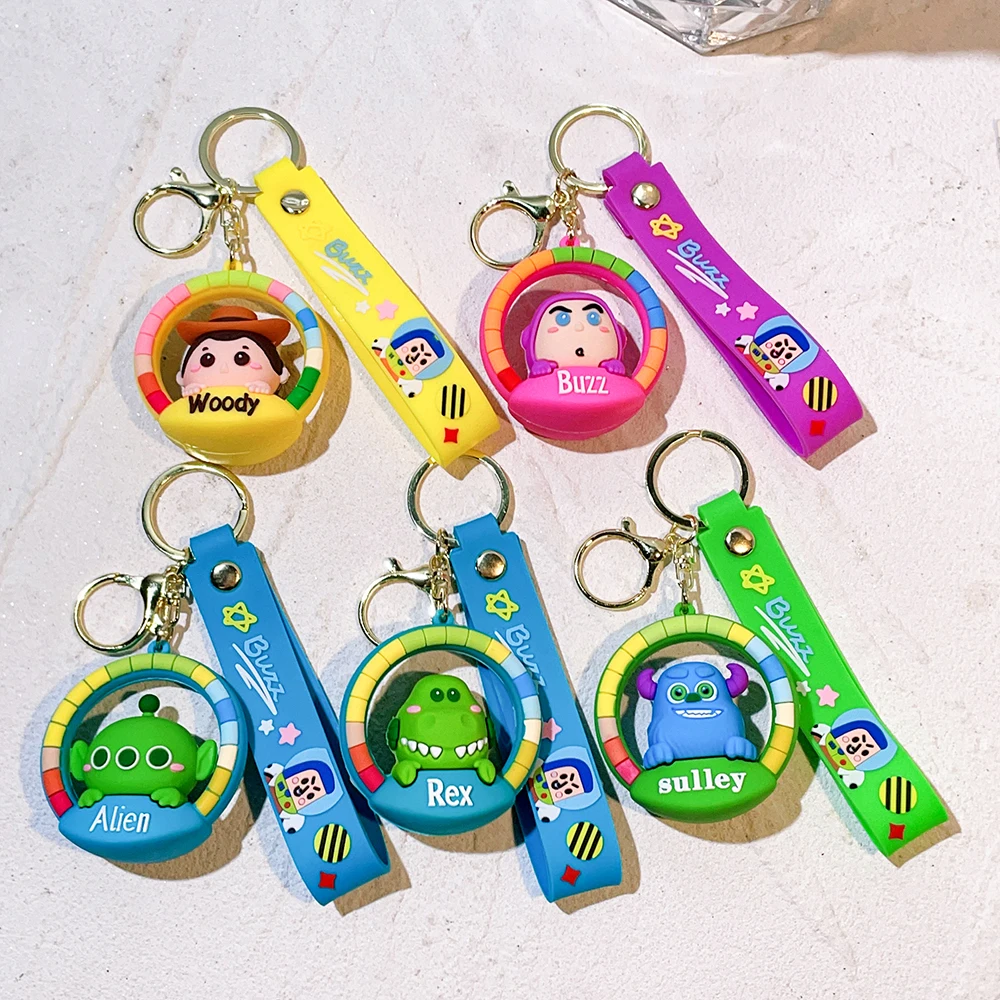 Cute Cartoon Disney Toy Story Buzz Lightyear Woody Lotso Keychain Keyring Gift for Kids Friends Accessories Wholesale