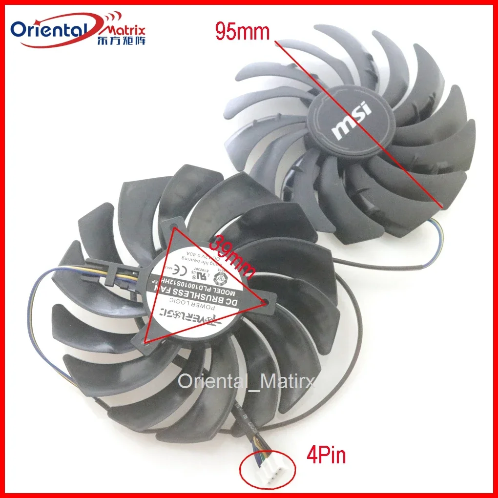 

2 шт./лот CPLD10010S12HH 12 В 95 мм вентилятор VGA для MSI RX5700 RX5600 GAMING X охлаждающий вентилятор для видеокарты