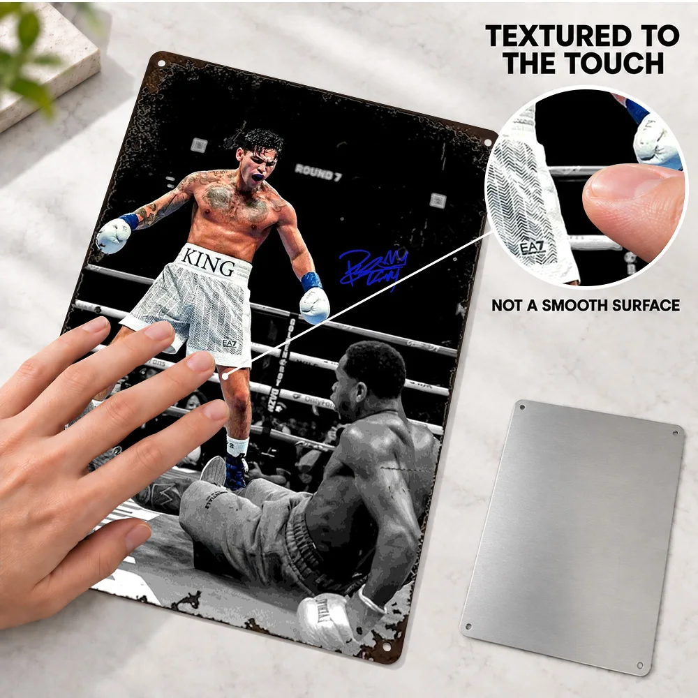 Ryan Garcia Boxer Printed Poster Customized Aluminum Metal Sign Sports Photography Wall Art For Training Studio Boxing Fan Gift