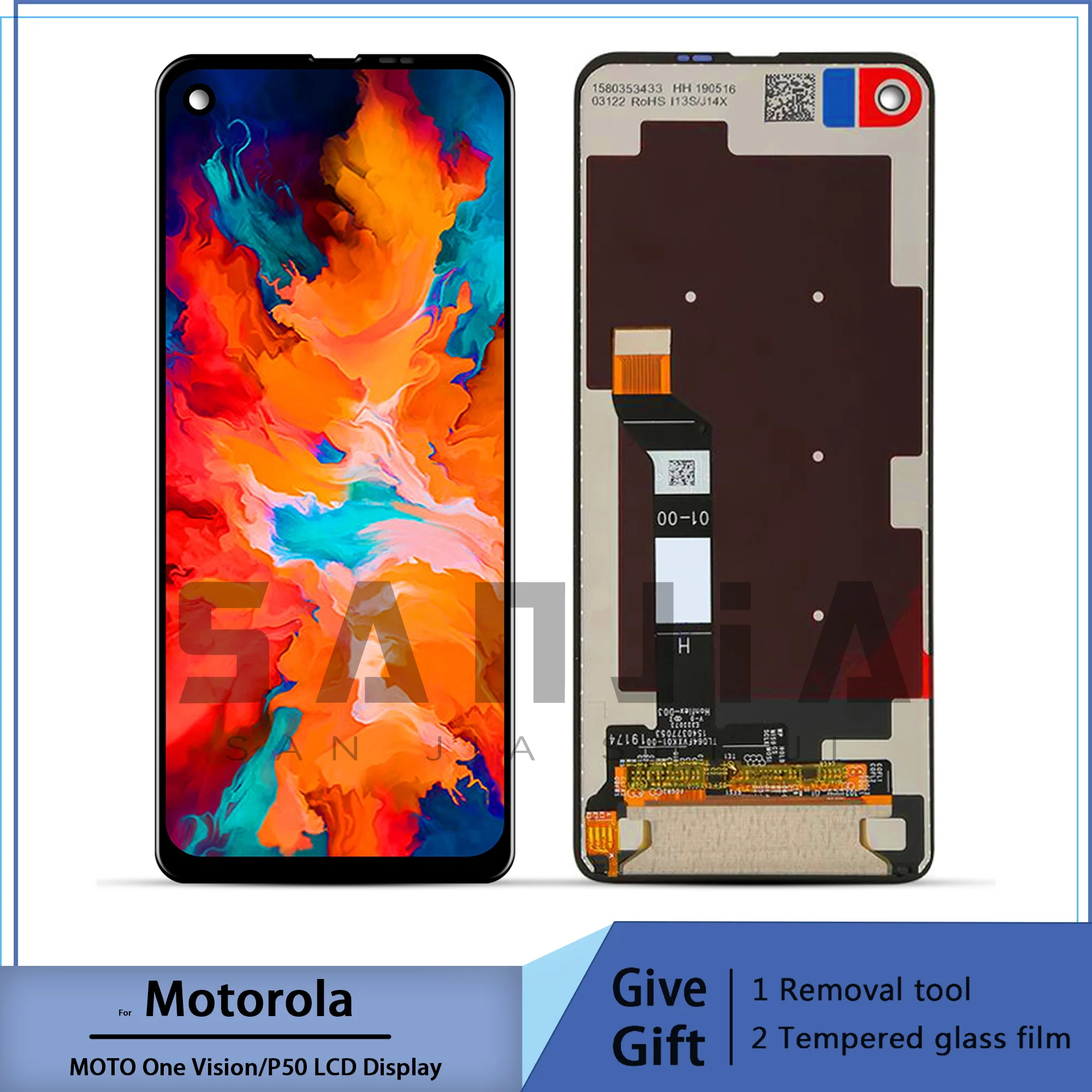 

For motorola moto one view p50 xt1970 lcd display touch screen digitizer assembly with frame replace