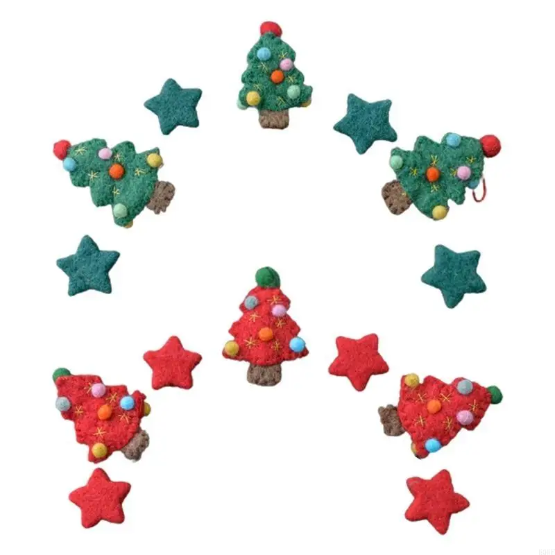 

E06F 7 Pcs Baby Wool Felt Christmas Tree Stars Set Newborn Photography Props Decorations Infant Photo Accessories